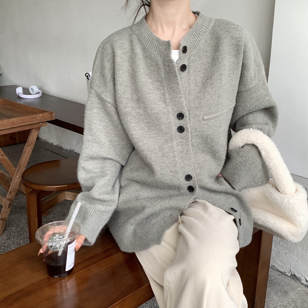 Beautiful Women's Loose Idle Style Stitching Knitwear