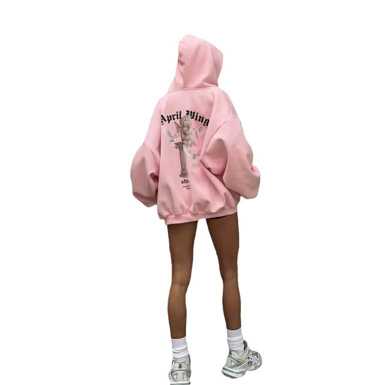 Women's Loose Personality Trendy Hot Casual Angel Print Sweaters