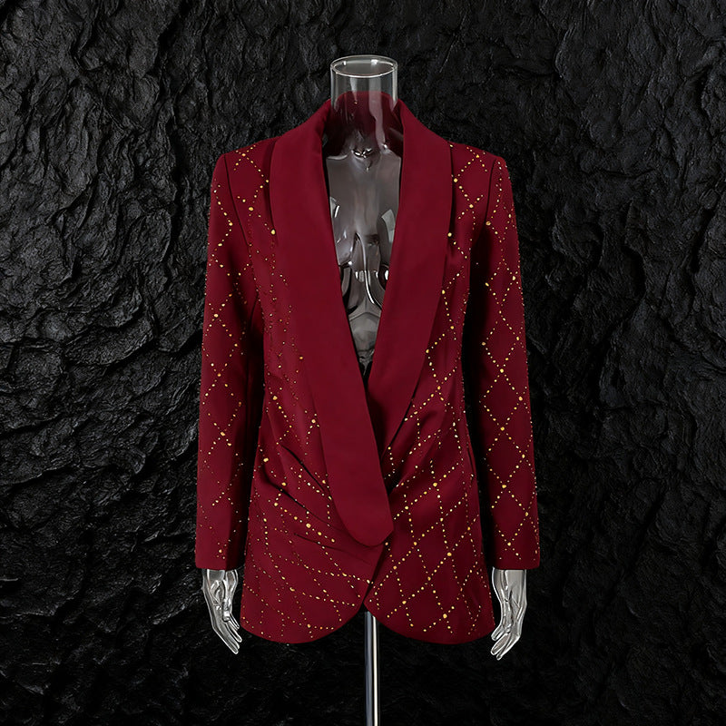 High-grade Affordable Luxury Fashion Plaid Polka Dot Deep Suits