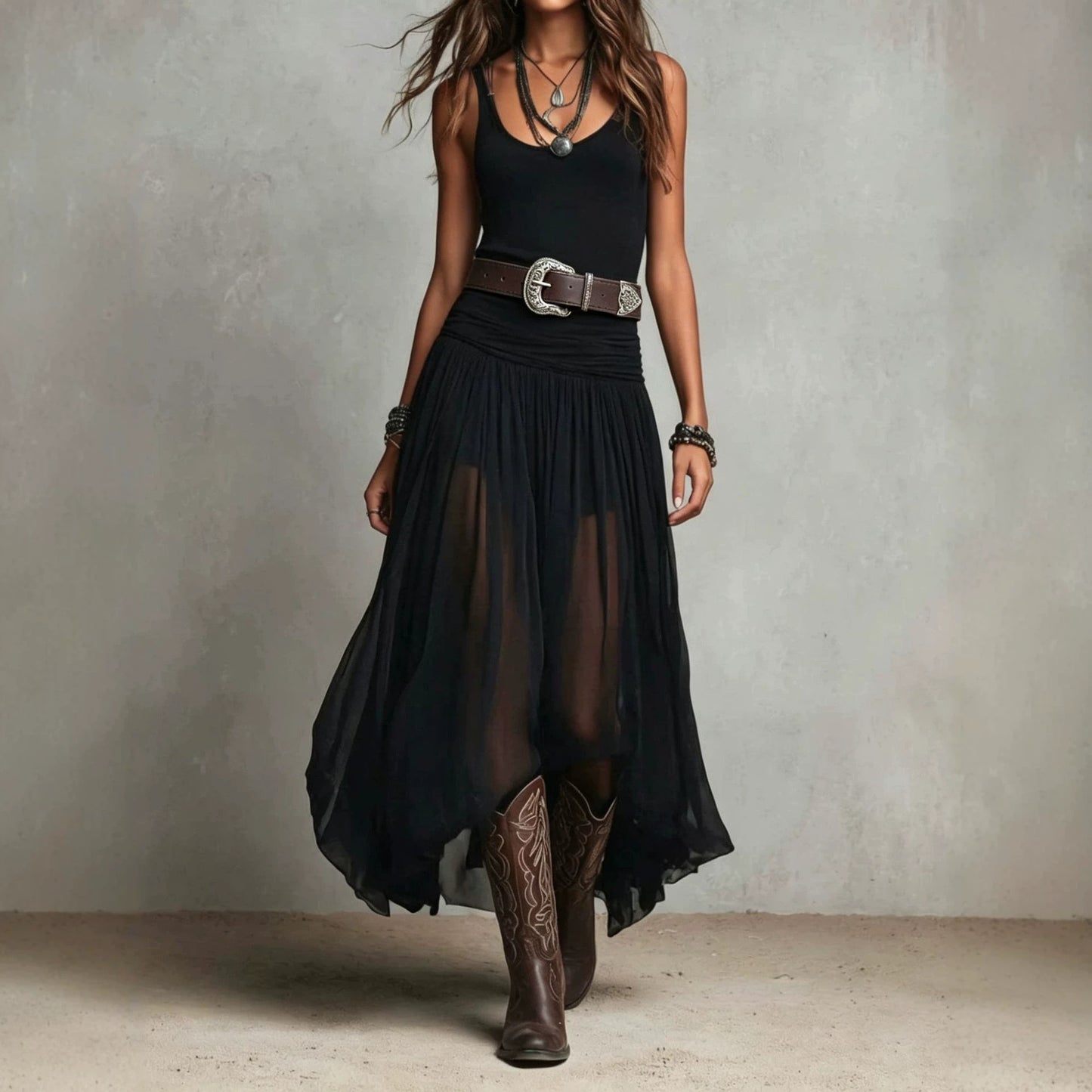 Women's Summer Fashion Mesh Patchwork Low Collar Dress