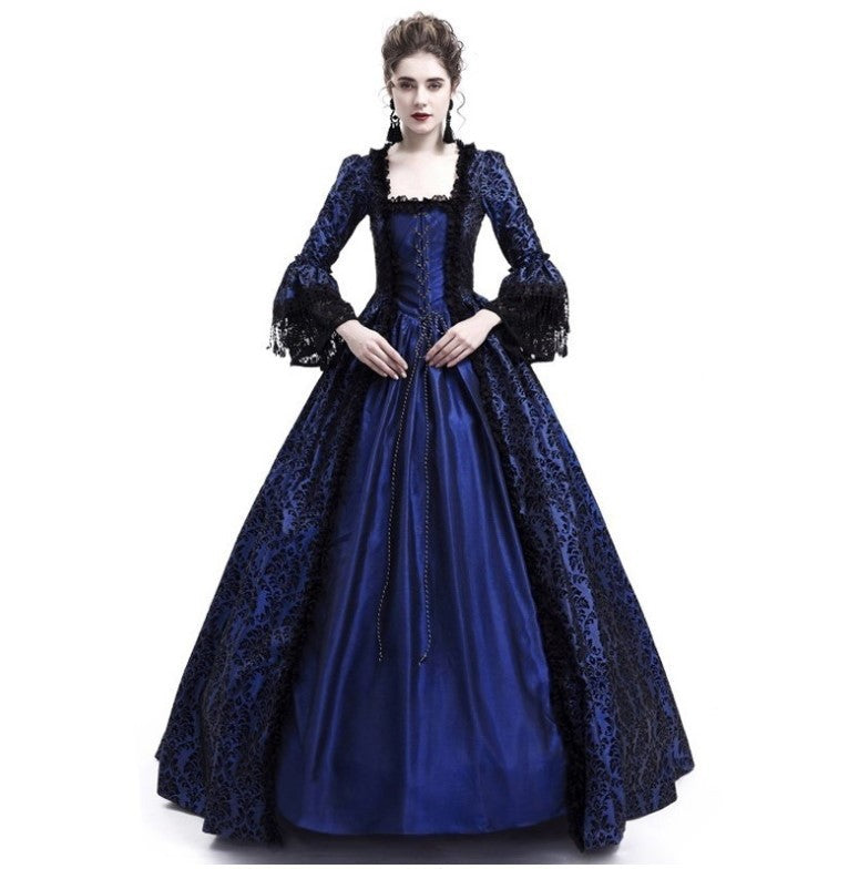 New Printed Court Dress Medieval Victorian Dresses