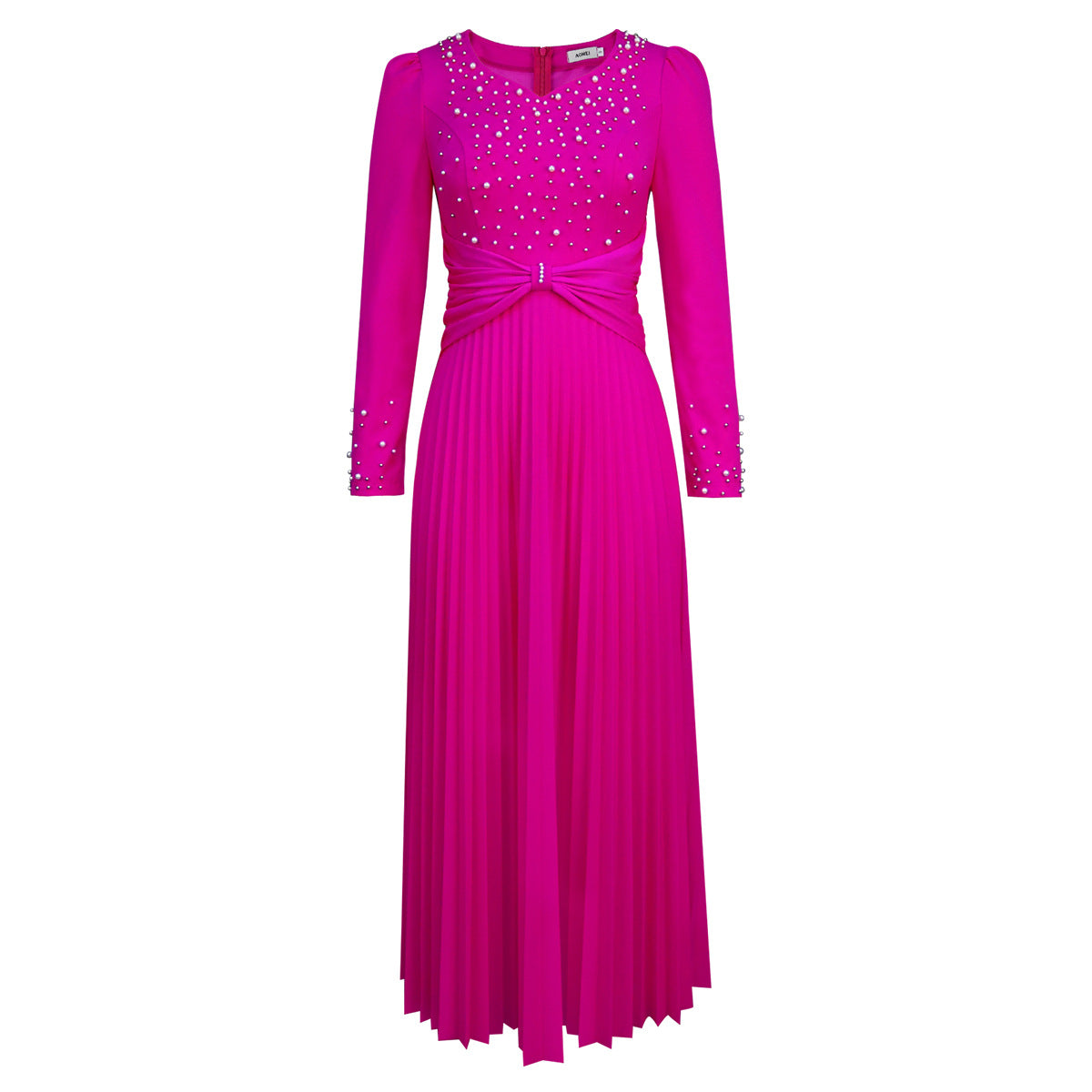Dress Long Sleeve Pleated Party High Dresses