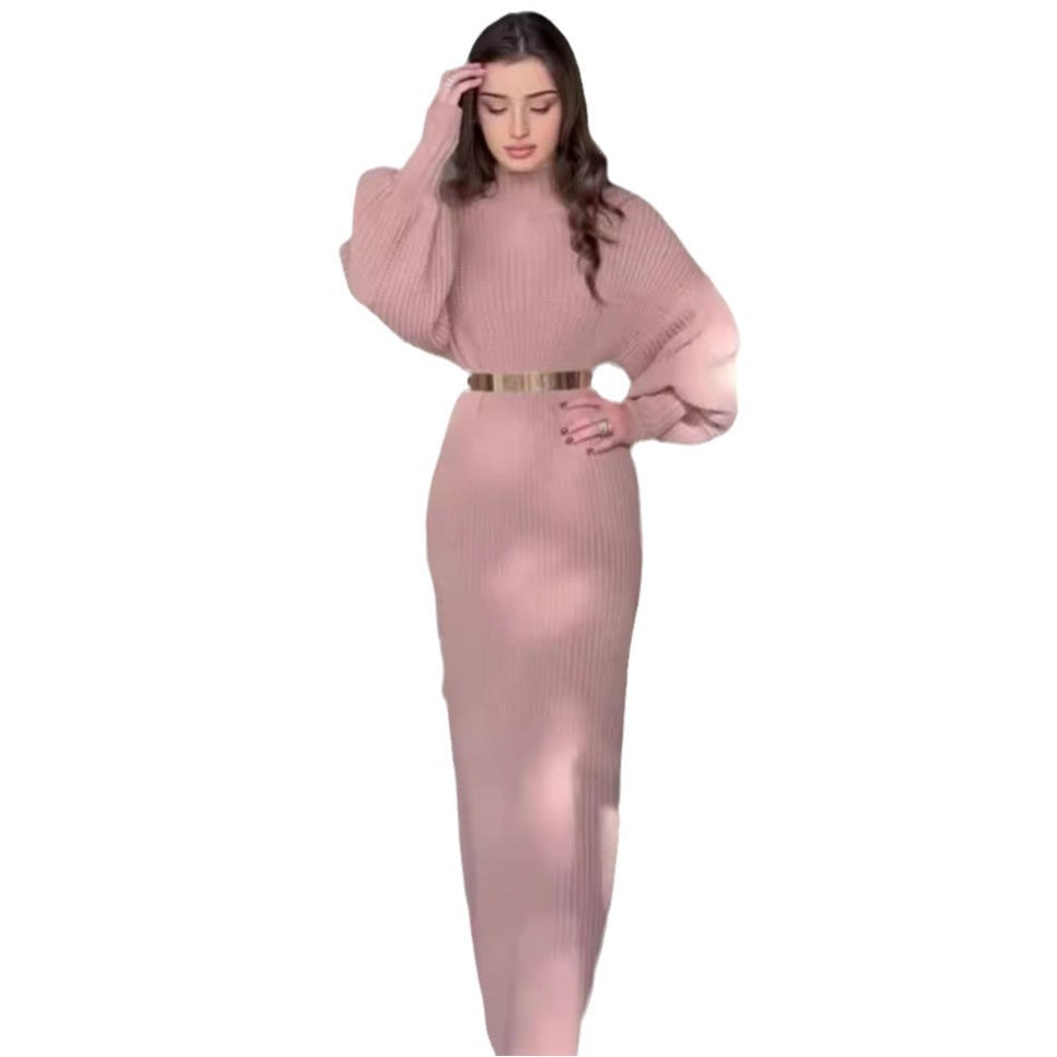 Half Turtleneck Pullover Lazy Fashion Knitted Dresses