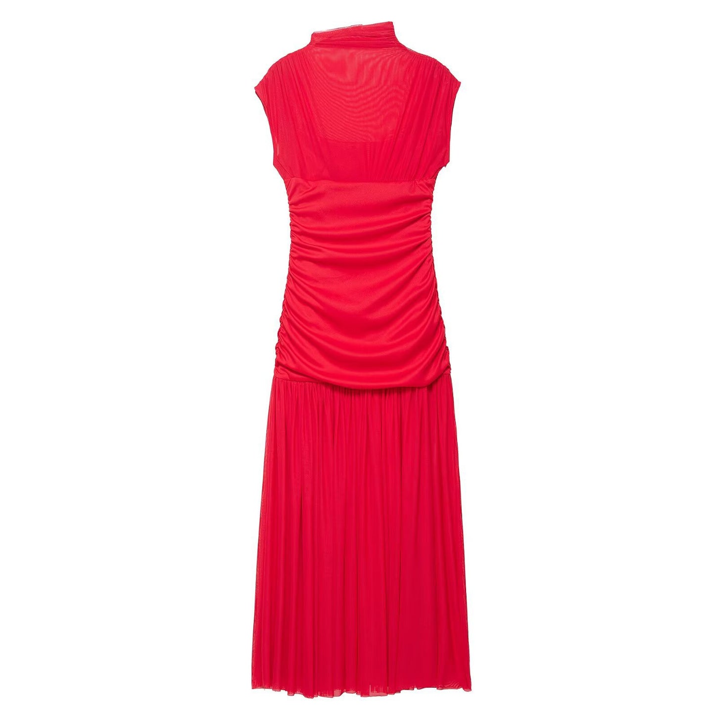 Women's Slim Fit Sexy Silk Net Stitching Sleeveless Dresses