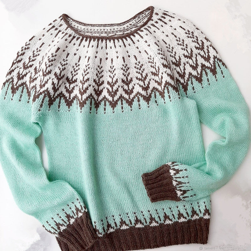 Women's Round Neck Multicolor Loose Fashion Pullover Sweaters