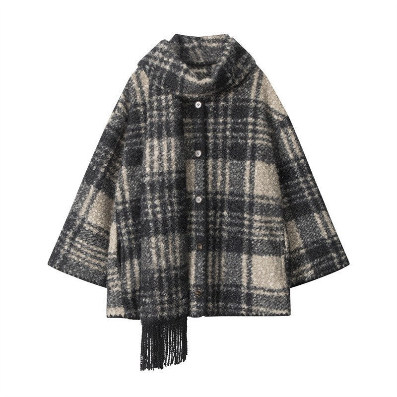High Sense Scarf Collar Design Warm Fashionable Coats