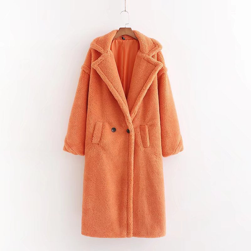 Women's Autumn Artificial Teddy Long-sleeved Thickened Thermal Coats