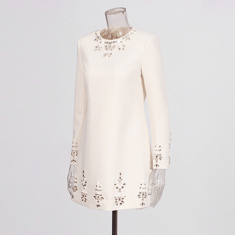 Temperament Elegant Fashion Diamond Round Neck Skirts