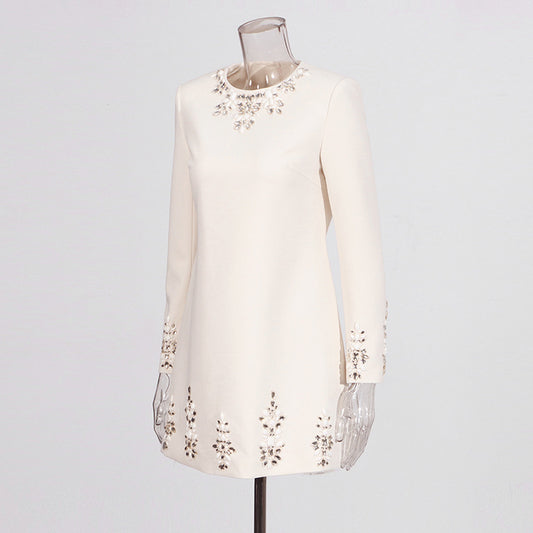 Temperament Elegant Fashion Diamond Round Neck Skirts