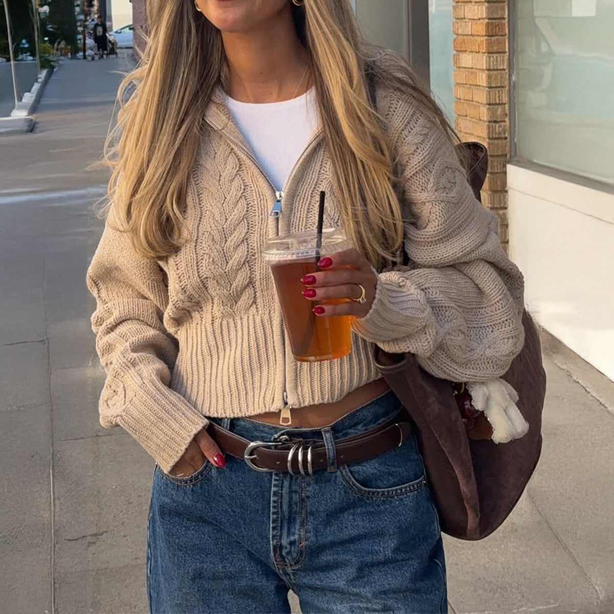 Women's High-grade Simple Fashion Long Sleeve Solid Knitwear