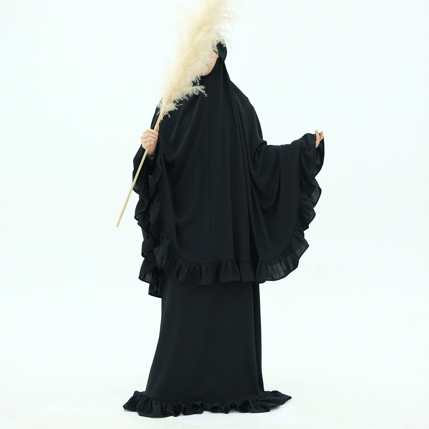 Trendy Turkey Solid Color Dress Headscarf Dresses