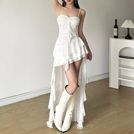 Women's Summer Solid Color Slim Fit High Waist Fashion Dresses