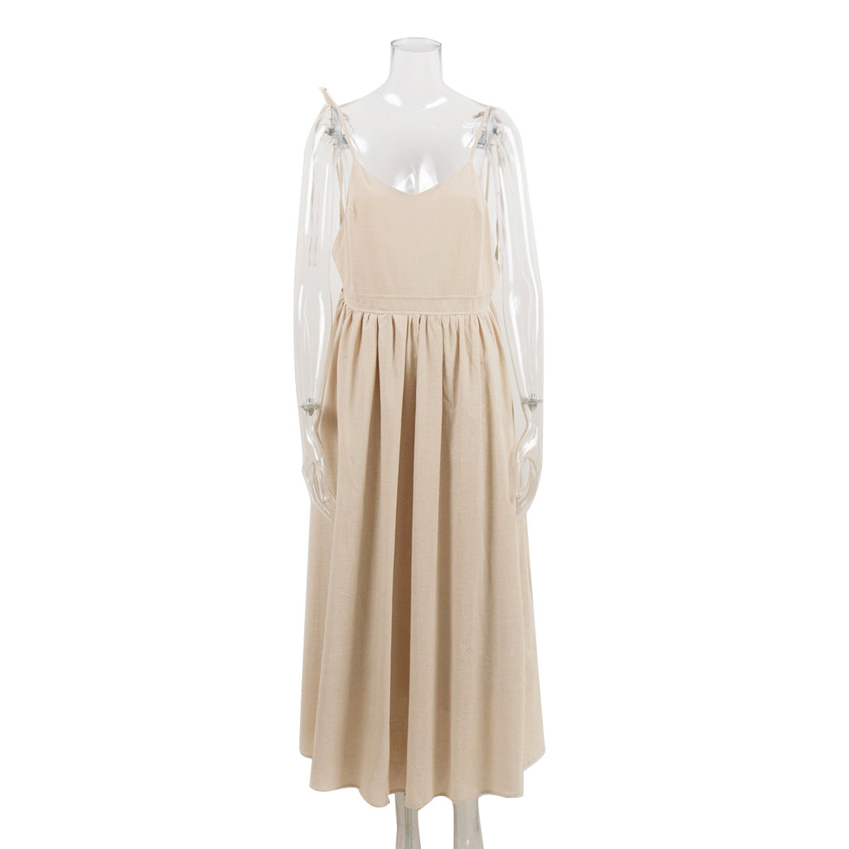 Women's Cotton With Shoulder Straps Spring Elegant Dresses