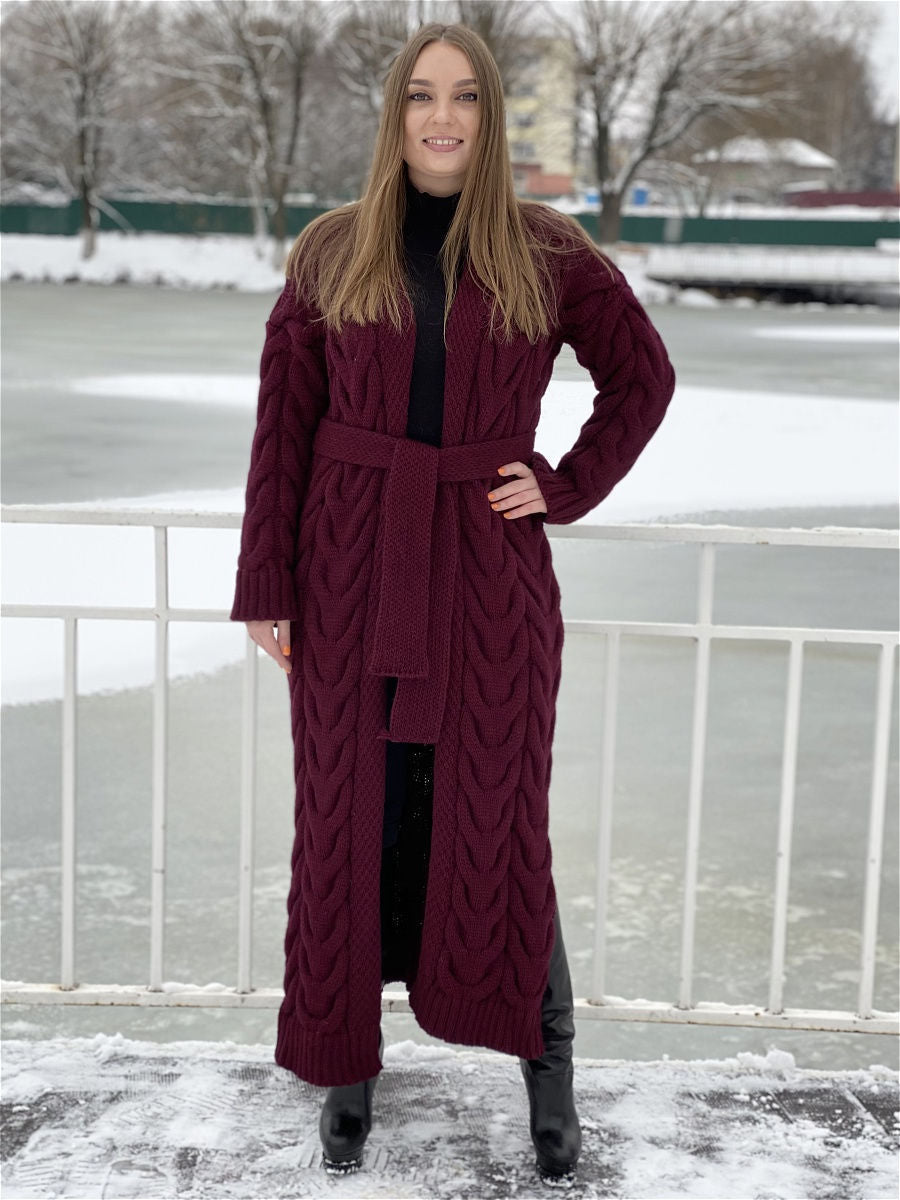 Women's Long Loose Elastic Large Hemp Flowers Thick Knitwear