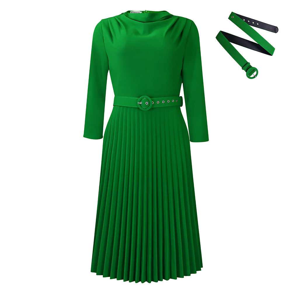 Women's Fashion Elegant Pleated Solid Color Skirts