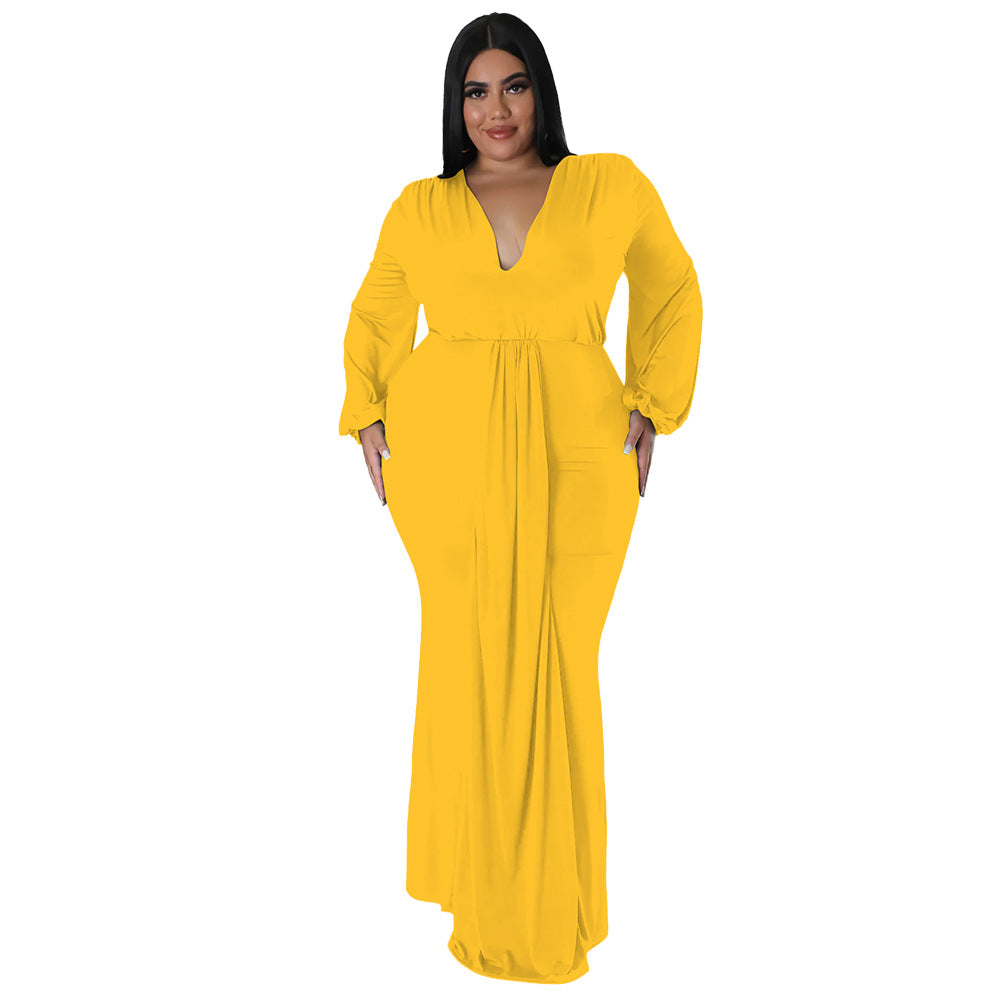 Women's Autumn Fashion Sexy Nightclub Dress Irregular Plus Size