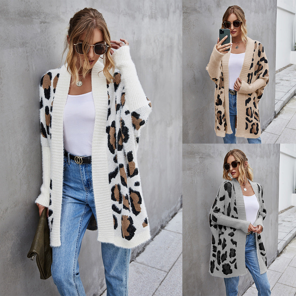 Women's Spring Loose Personalized Fashion Leopard Print Cardigans