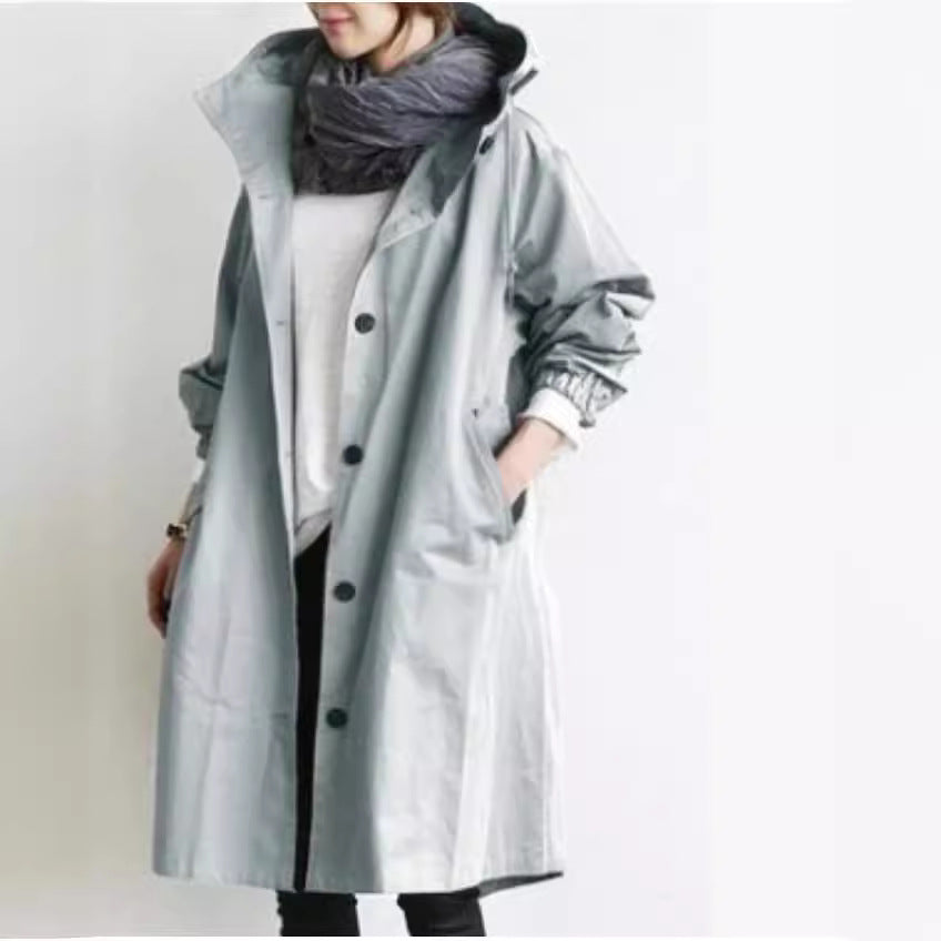 Women's Windbreaker Mid-length Small Temperament Color Long Coats