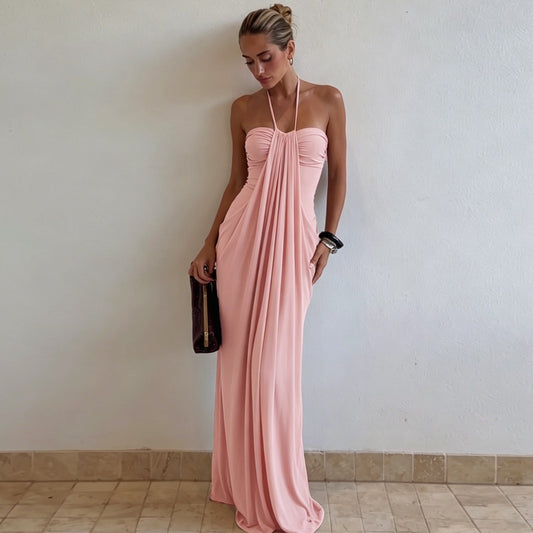 Women's Style Pure Color Tied Sexy Backless Clothing