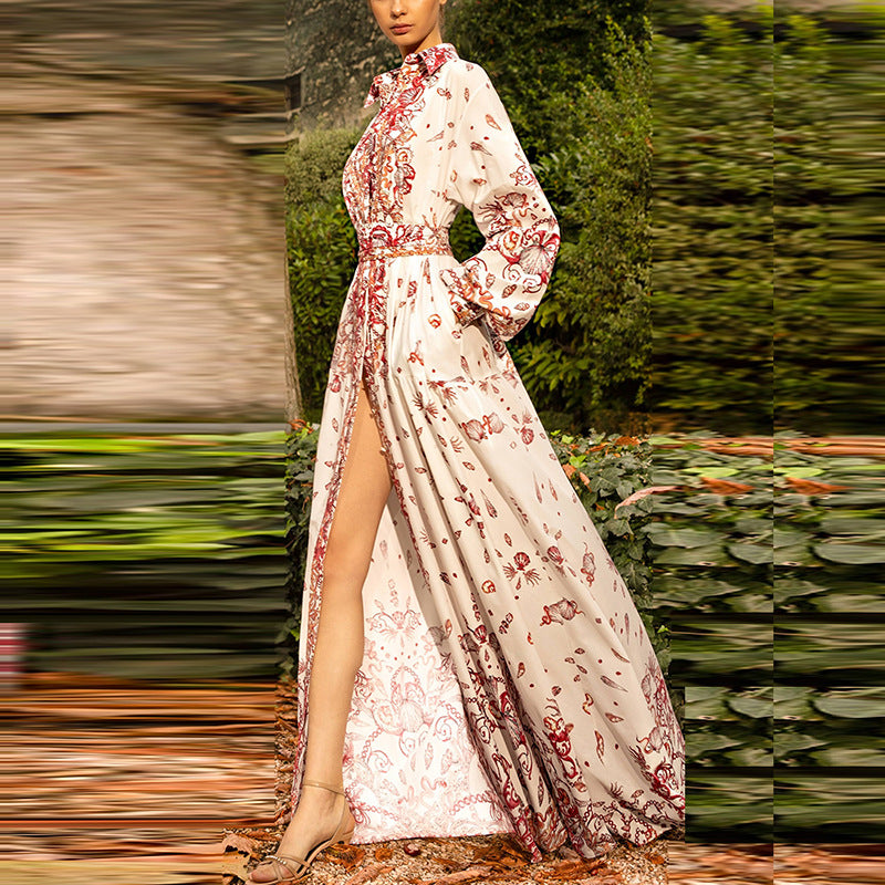 Fashion Vacation Casual Printed Shirt Collar Dress