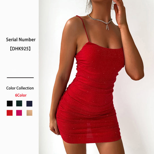Women's Red For Backless Pure Desire Style Halter Dress