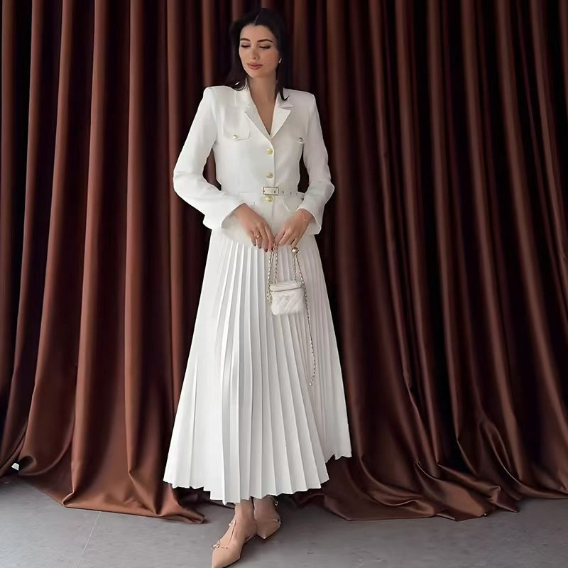 Women's Innovative Comfortable Temperament Long Pleated Suits