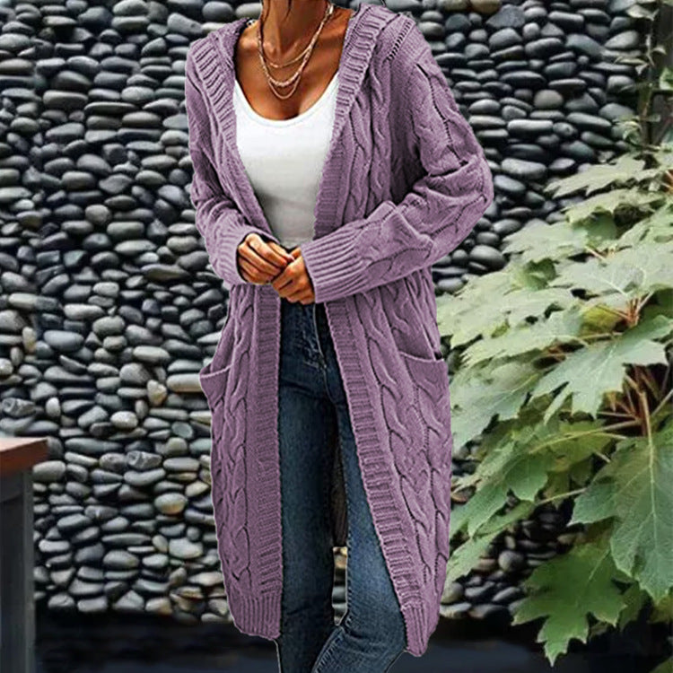 Women's Twist Braid Idle Style Mid-length Sweaters