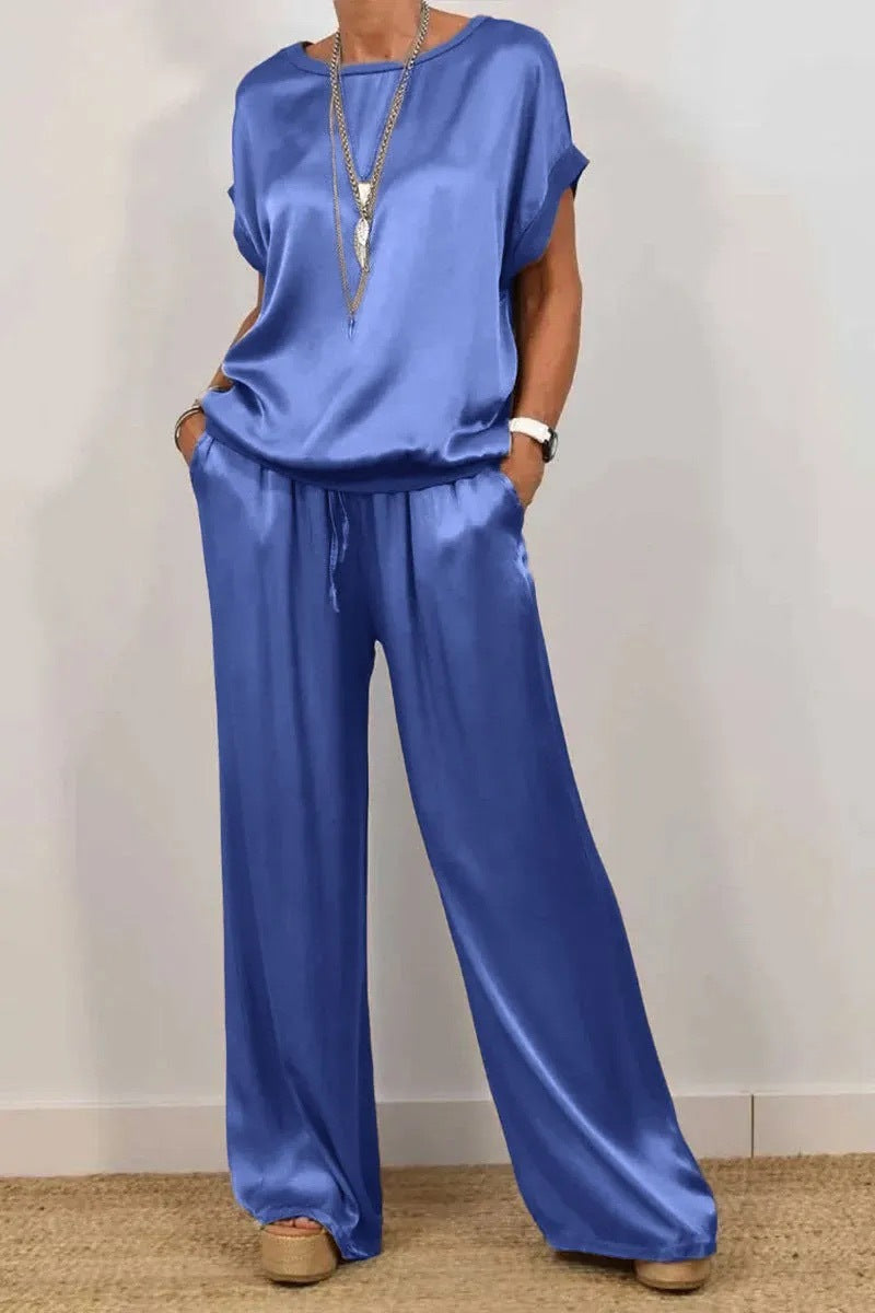 Unique Trendy Loose Shirt Wide Leg Pants