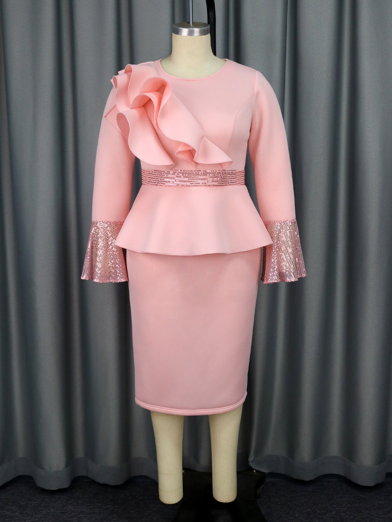 Featured Ruffles Flare Sleeve Dress Party Dresses