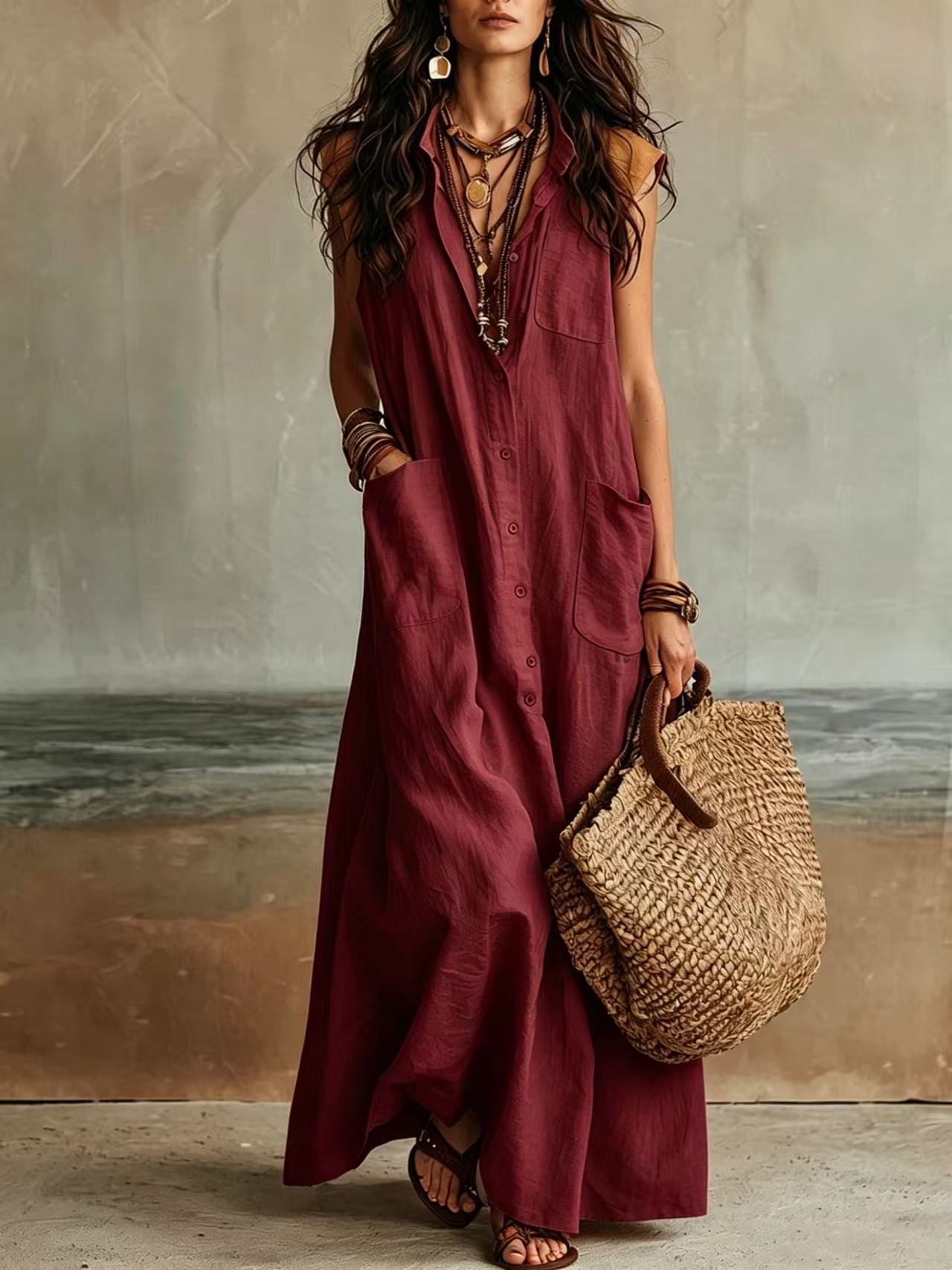 Summer Elegant Graceful Bohemian Vacation Loose Dress