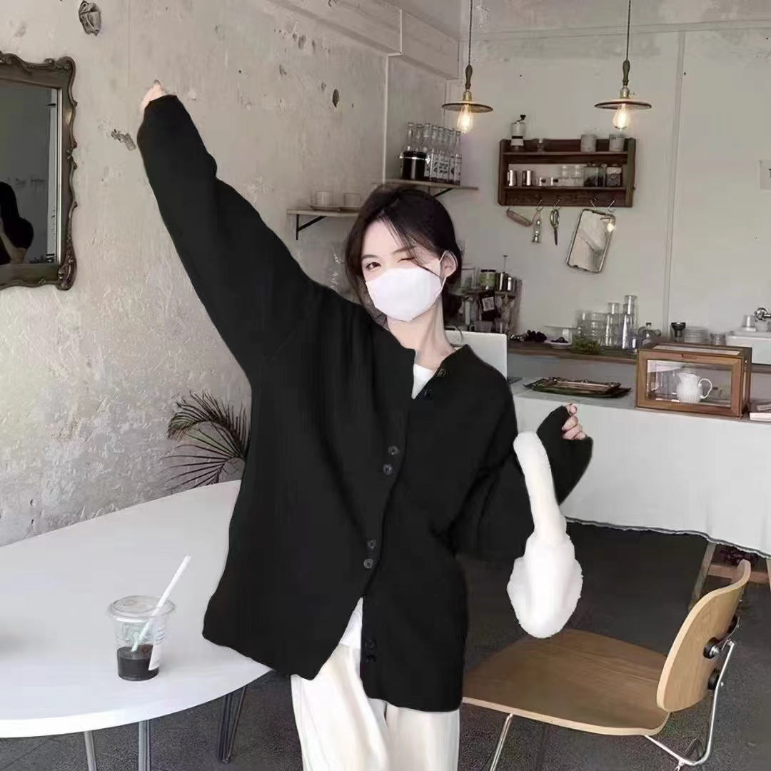 Beautiful Women's Loose Idle Style Stitching Knitwear