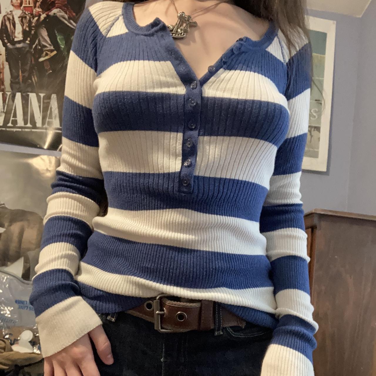 Women's Striped Long-sleeved Sexy Slim Bottoming Knitwear