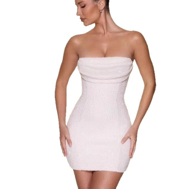 Women's Sexy Sleeveless Tube Slim Fit Shiny Dress