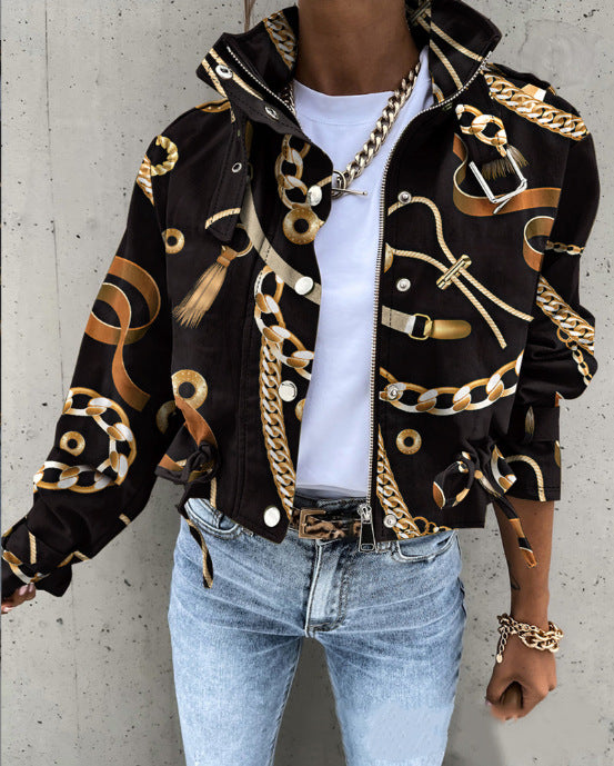 Women's Fashion Graceful Glamorous Printed Casual Jackets