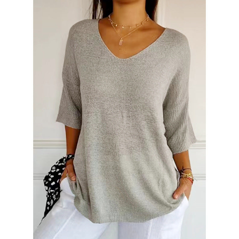 Women's Casual Basic Style Slimming Solid Color Women's Sweater