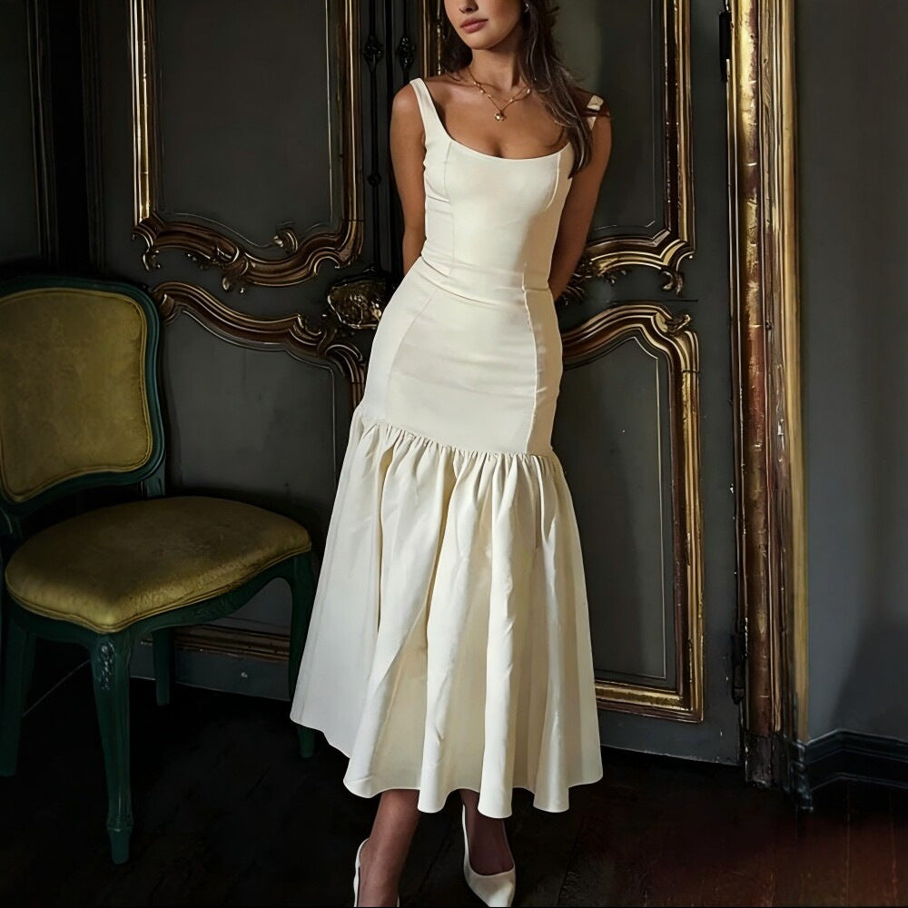 Slim Retro Sleeveless Fishtail Sexy Vacation Dress