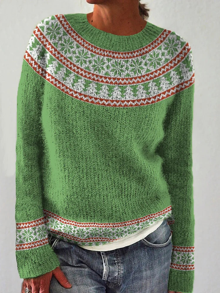 Women's Round Neck Multicolor Loose Fashion Pullover Sweaters