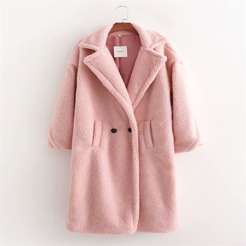 Women's Autumn Artificial Teddy Long-sleeved Thickened Thermal Coats