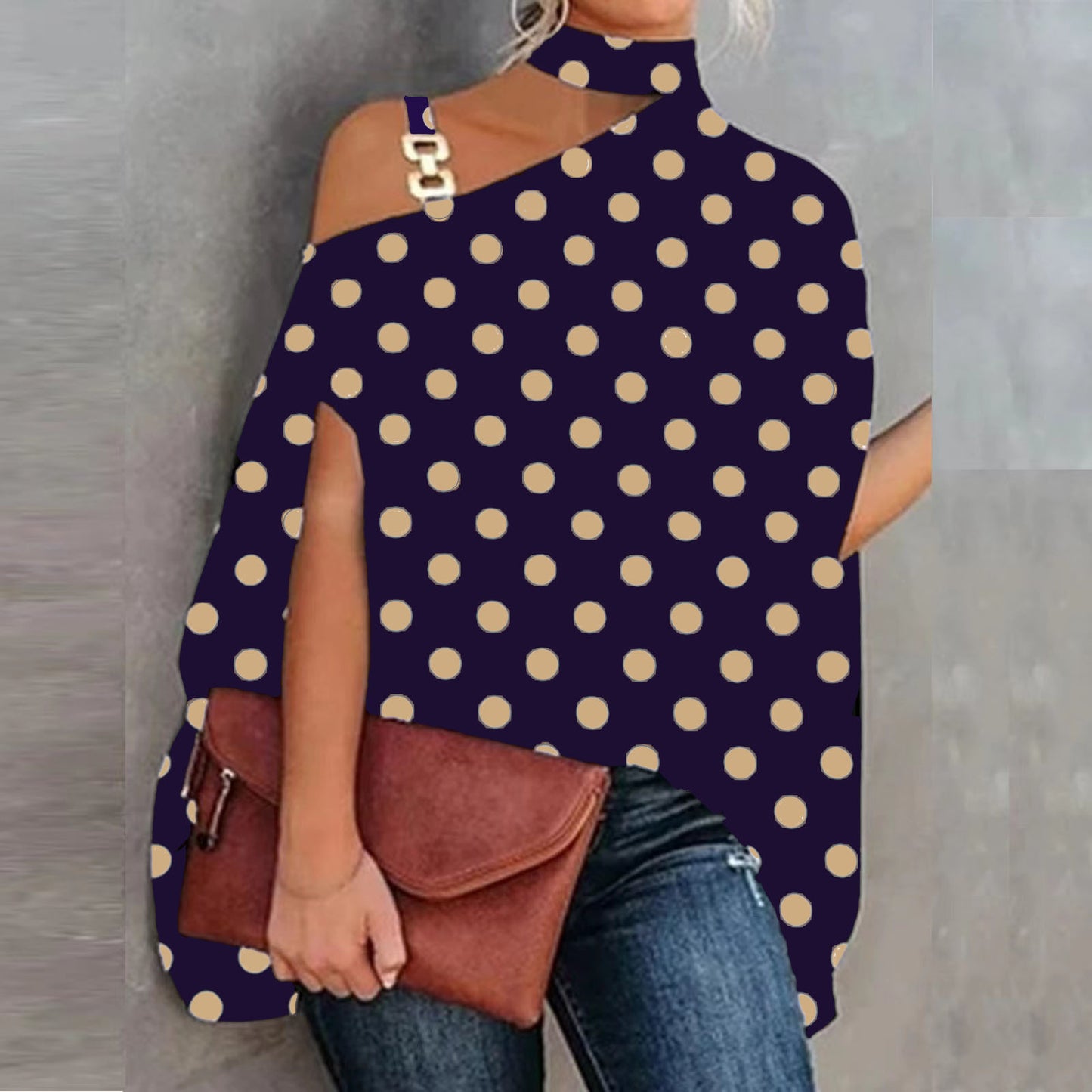Women's Loose Wear Printed Halter Temperament Elegant Blouses
