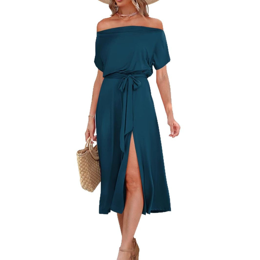 Women's Summer Sleeve Waist Slit Mid-length Shorts