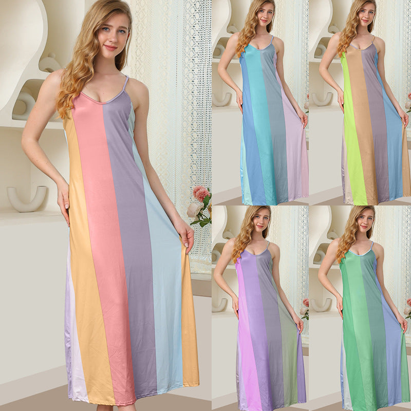 Women's Patchwork Round Neck Sweet Fresh Style Dress