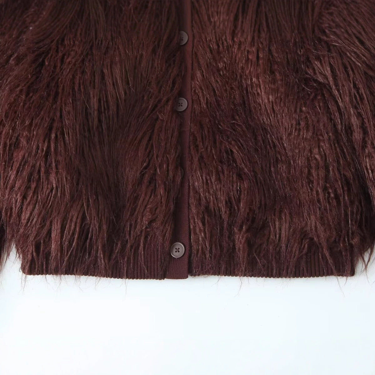 Comfortable Fashion Artificial Fur Effect Knitted Knitwear