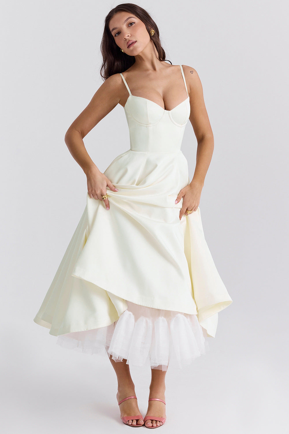 Women's Sexy Straps Tulle Large Swing Elegant Dresses