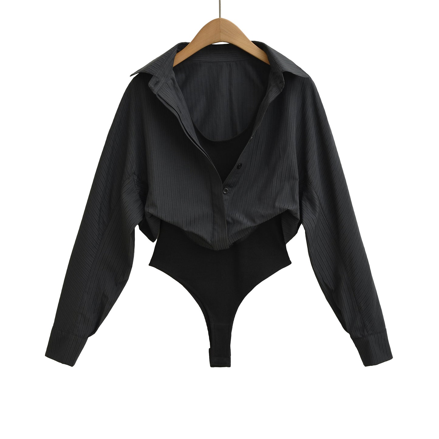 Women's Autumn Hot Fake Two Pieces Lapel Jumpsuits