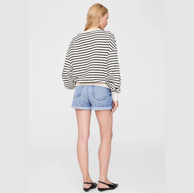 Women's Early Autumn North American Niche Apricot Black Sweaters