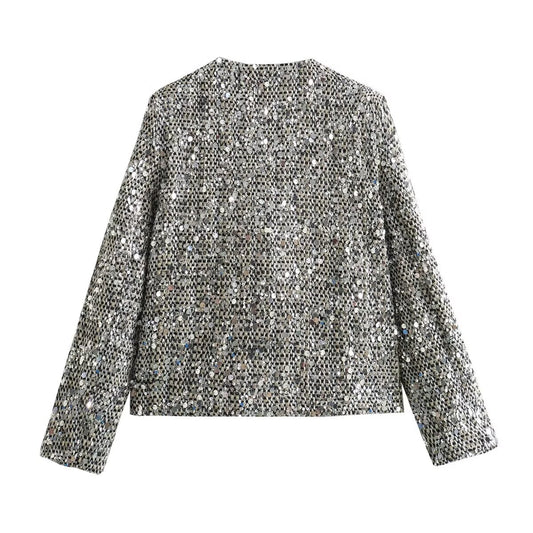 Women's Innovative Trendy Spring Woolen Sequined Jackets