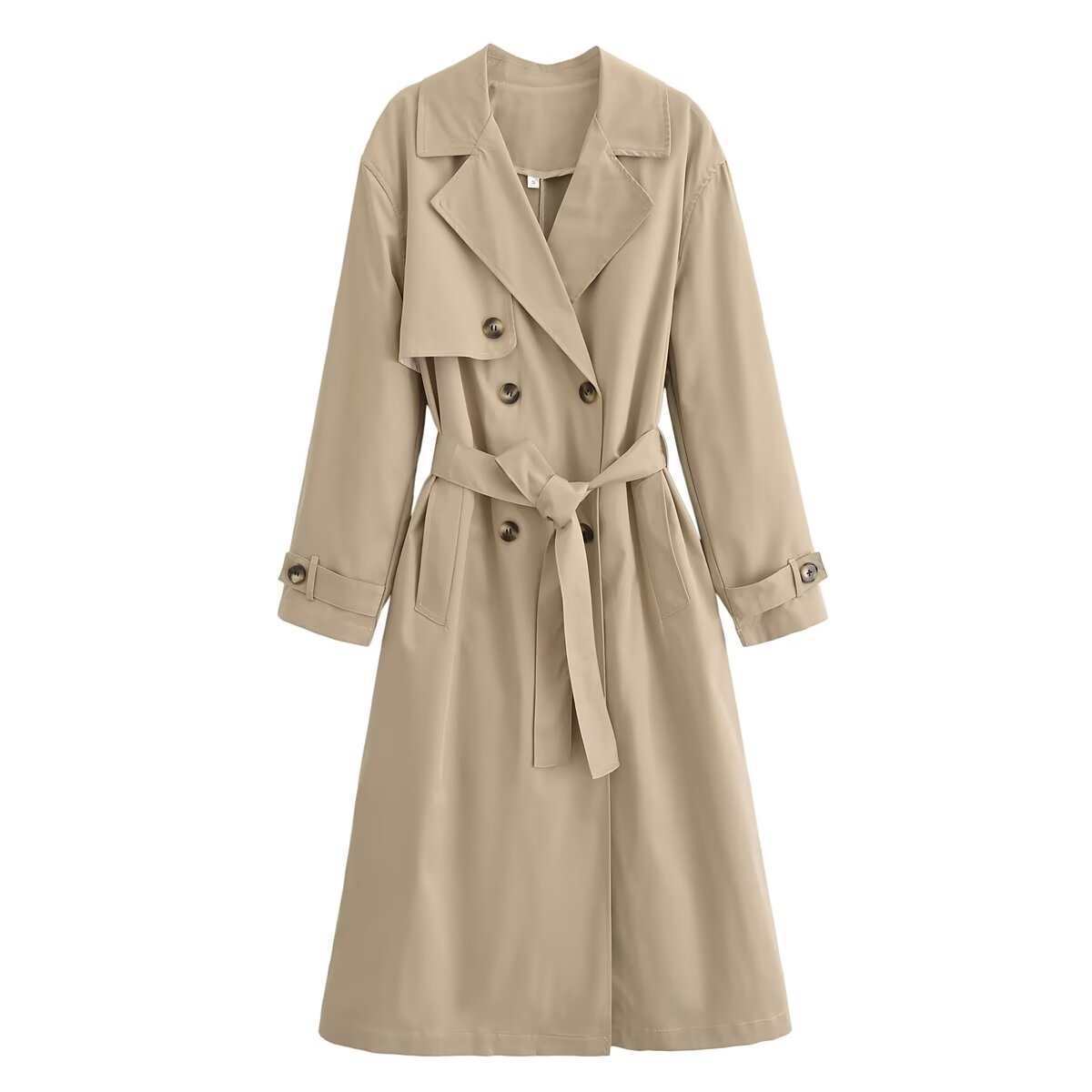 Women's Belt Fashion Long Trench With Female Coats
