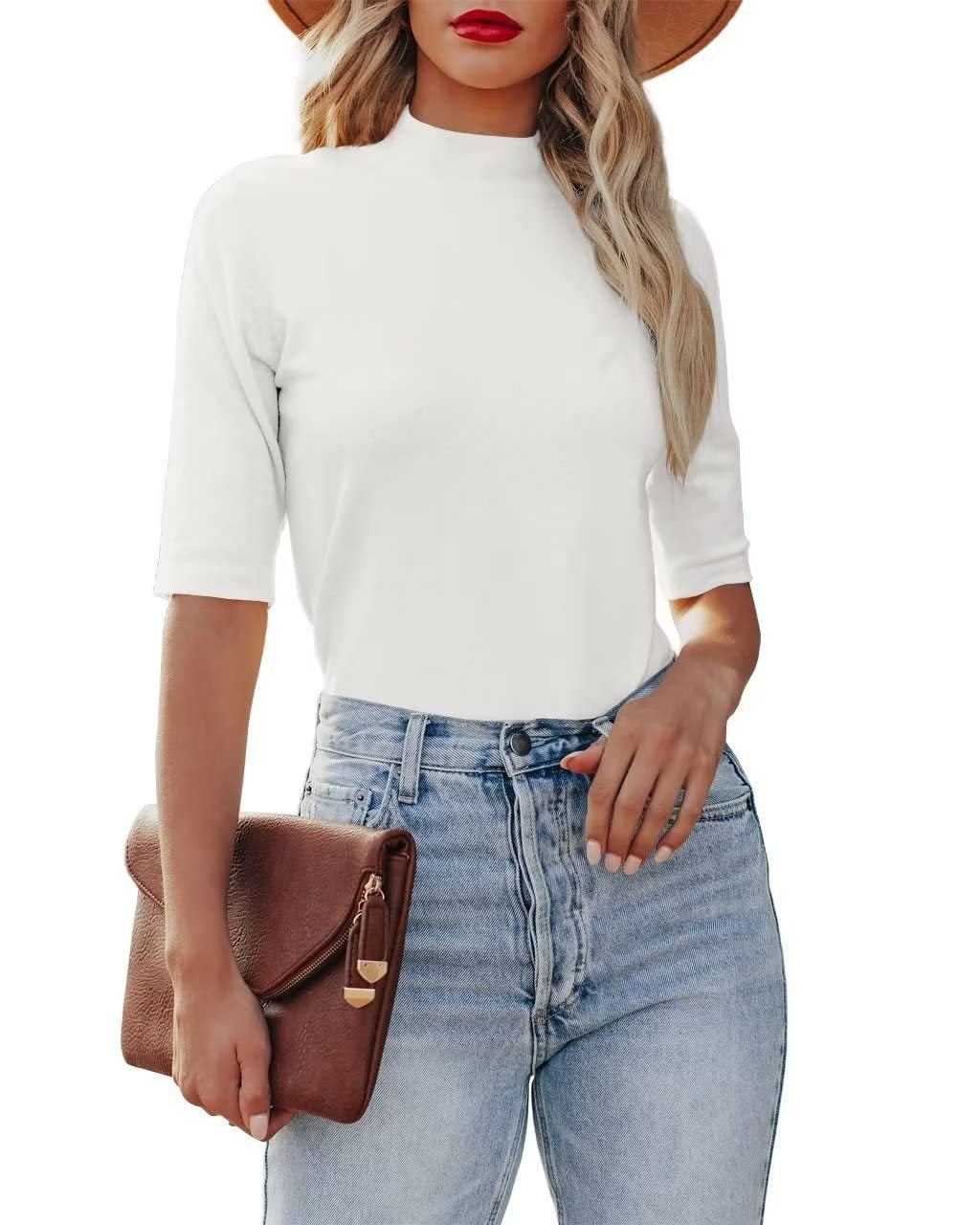 Women's Knitted Tight Stretch Sexy Formal Casual Blouses