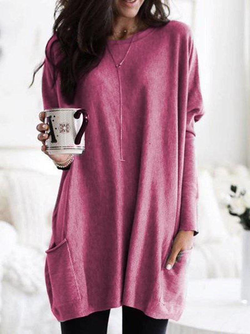 Women's Autumn Long Sleeve Casual Pocket T-shirt Blouses