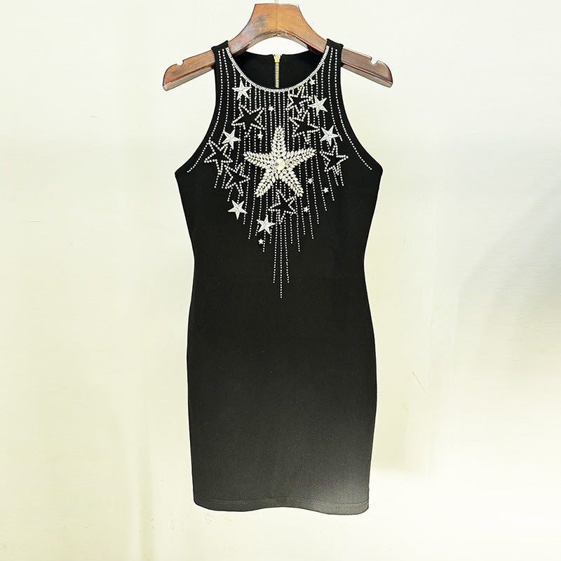 Fashion Embroidery Beads Stretch Tight Sleeveless Vests